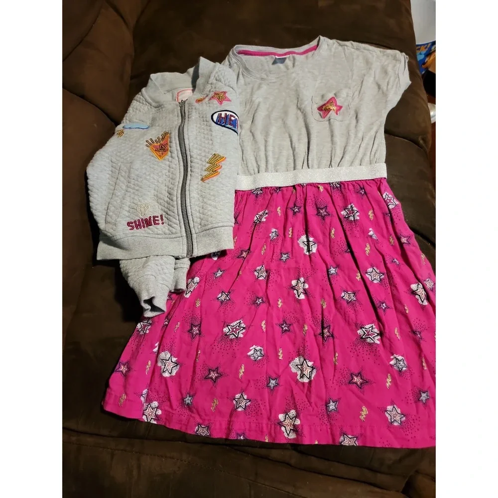 Gymboree‎ cosmic club back to school star dress and sweatshirt size 10 L